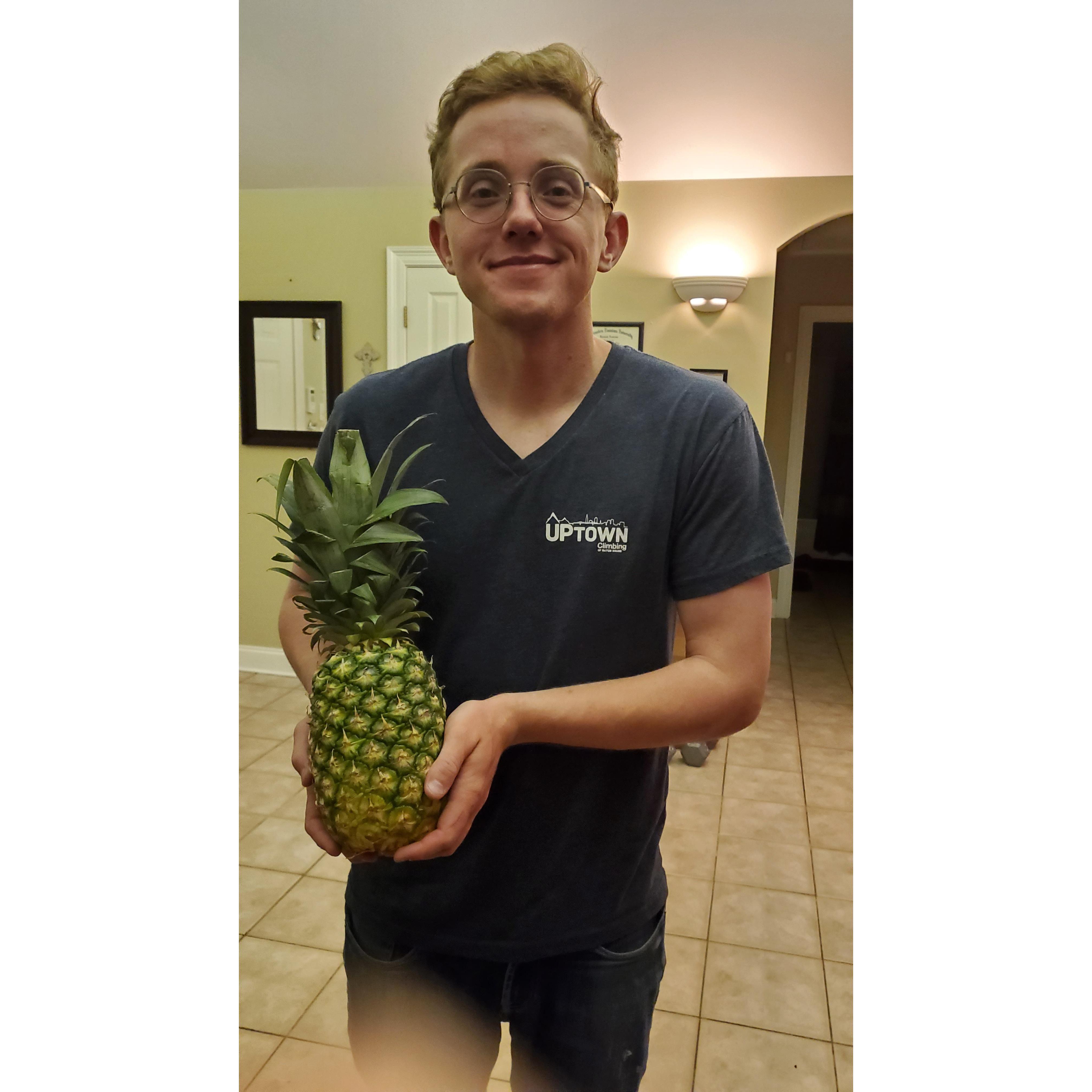 This picture was taken about two days before Cheyenne accidentally told Aubrey she loved him on the phone. He had brought her a pineapple and sang the song from Cabaret to cheer her up.