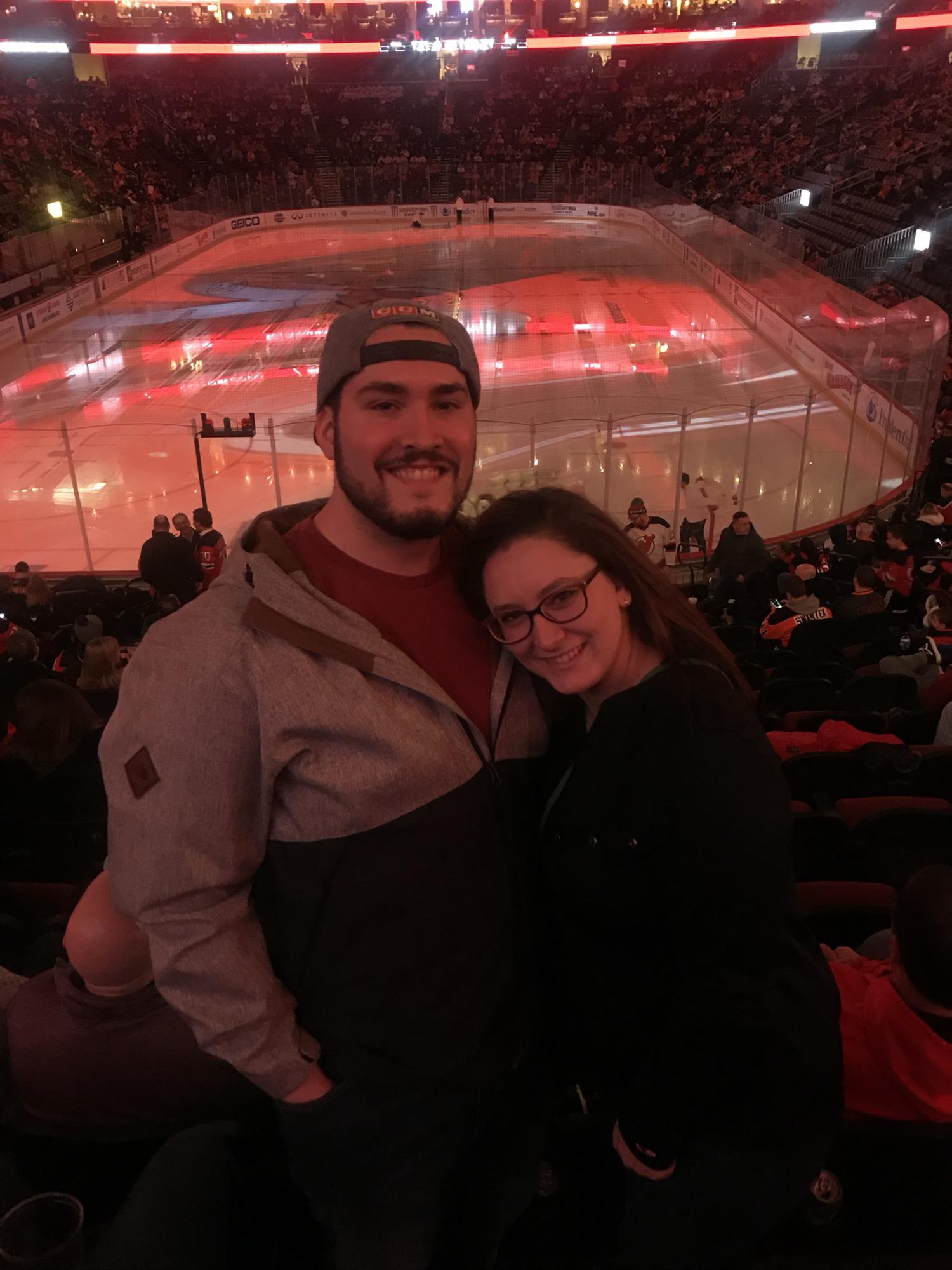 Our first hockey game together, unfortunately it was a Devil's game. Good thing Phil is now officially a Ranger's fan!