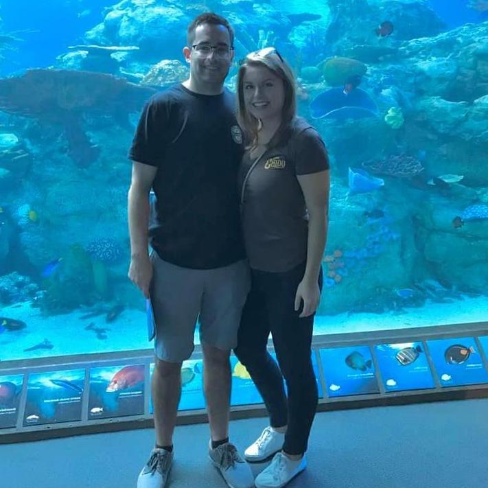 Looking at the fishies at the Aquarium of the Pacific in Long Beach, CA