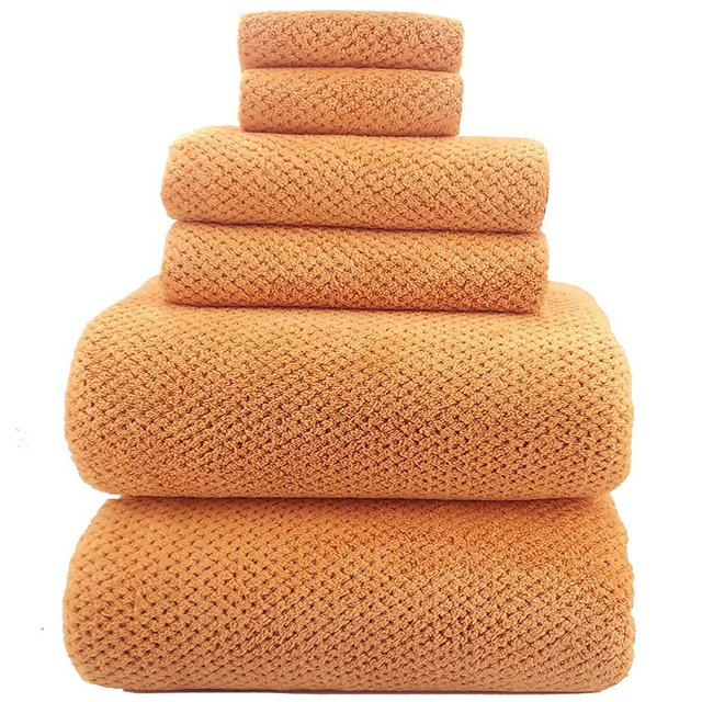 YTYC Towels,39x78 Inch Oversized Bath Sheets Towels for Adults Luxury Bath Towels Extra Large Sets for Bathroom Super Soft Highly Absorbent Microfiber Shower Towels 80% Polyester (Orange,6 Piece)