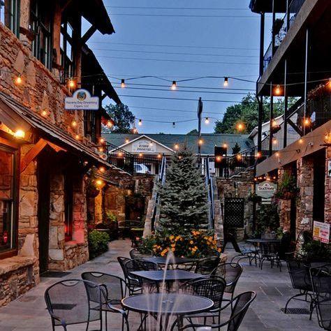 Outdoor seating area off Main St. in Downtown