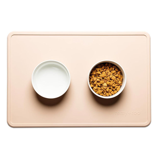 Remy+Roo Sand Silicone Dog Food Mat for Pet Bowls | Cat Food Mat | Premium Pet Bowl Mat | Dog Food Mats for Floors Waterproof-100% | Non-Slip | Dishwasher Safe | Dog Mat for Food and Water