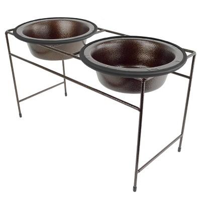 Platinum Pets Modern Double Copper Vein Diner Bowls - Large