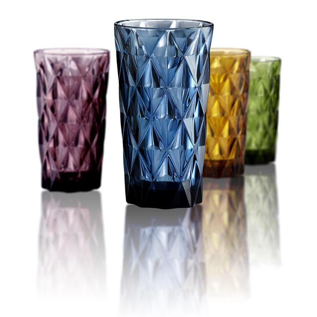 Artland High Gate 15 oz Assorted Colors Highball in a Gift Box (Set of 4), Small, Glass
