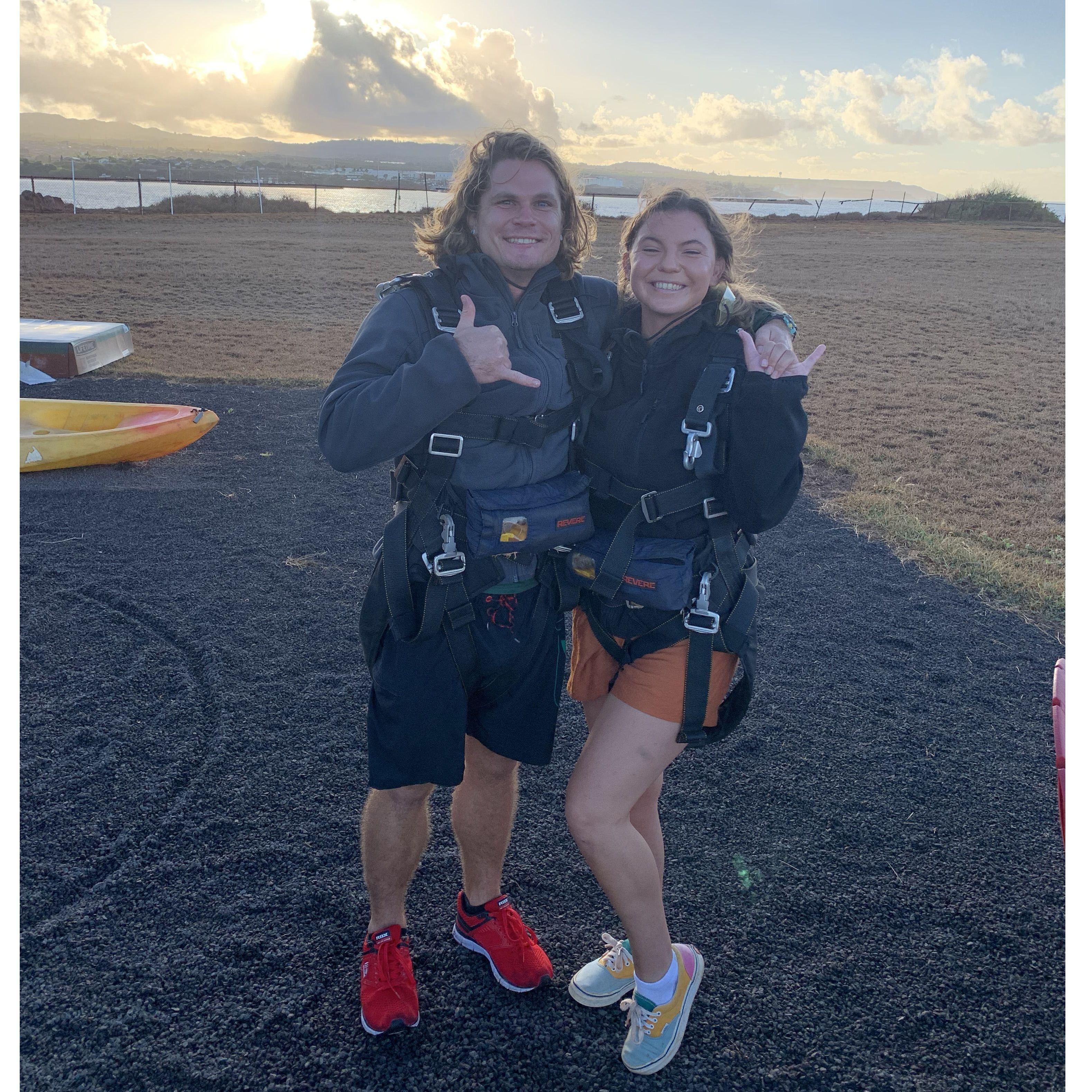 We just went skydiving! What a wild ride!