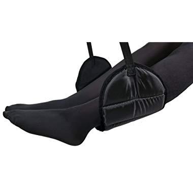 Sleepy Ride - Airplane Footrest Made with Premium Memory Foam - Airplane Travel Accessories - Tested and Proven to Prevent Swelling and Soreness - Provides Relaxation and Comfort (Jet Black)