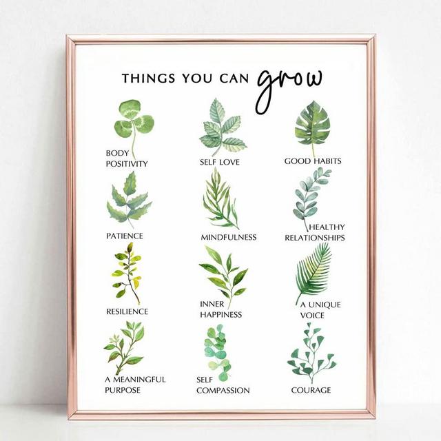 Self Growth Print Mental Health Wall Decor Mindfulness Art Print Therapy Office Decor Counselor Office Wall Art Self Development Poster No Framed (11X14 INCH)