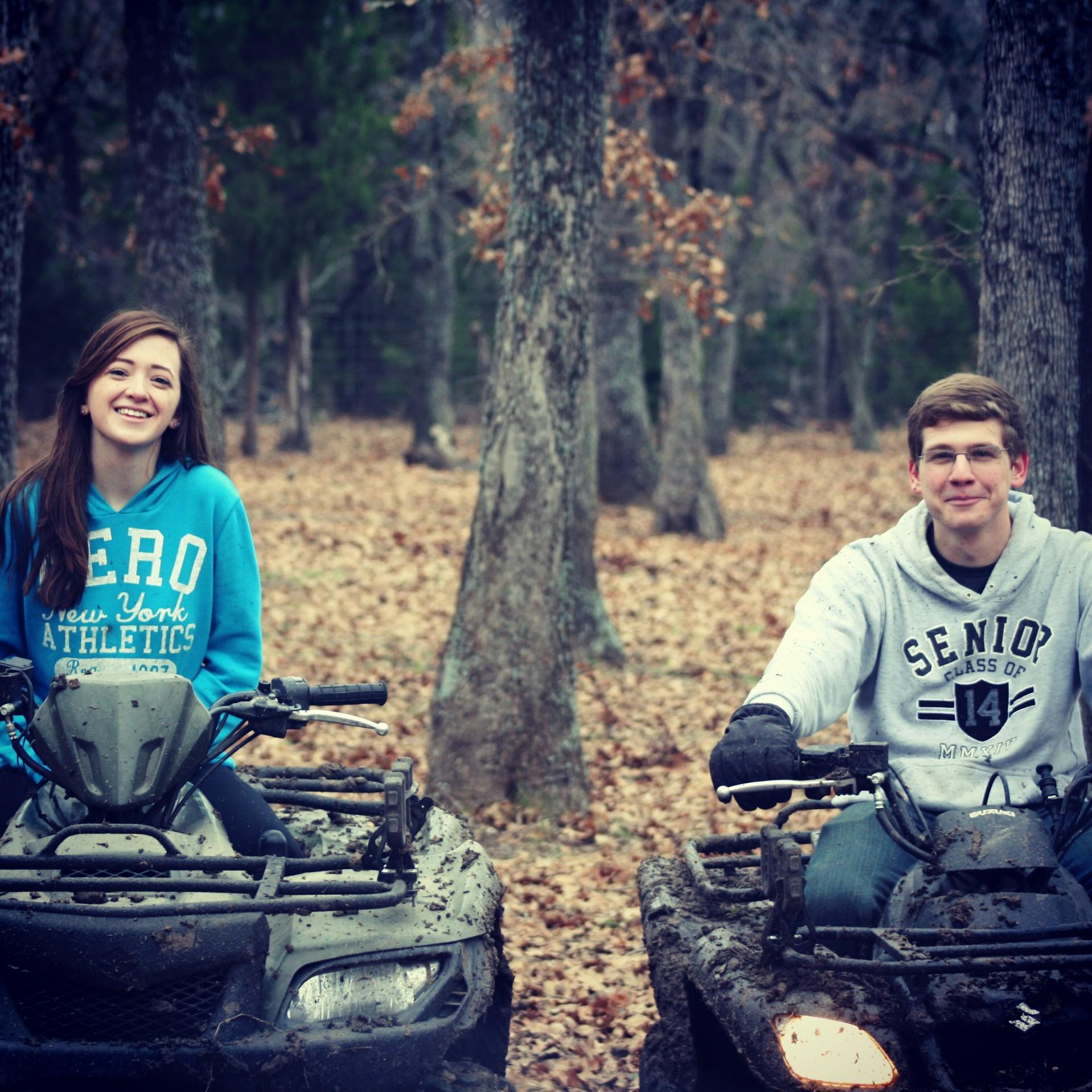 one week before Sarah broke her wrist on the same four wheeler (2014)