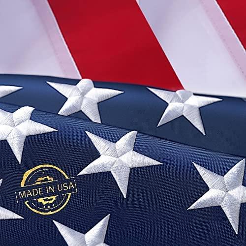 American Flag 3x5 FT Outdoor - American Flag Heavy Duty 3x5 100% Made in USA All Weather Sewn Stripes Embroidered Stars