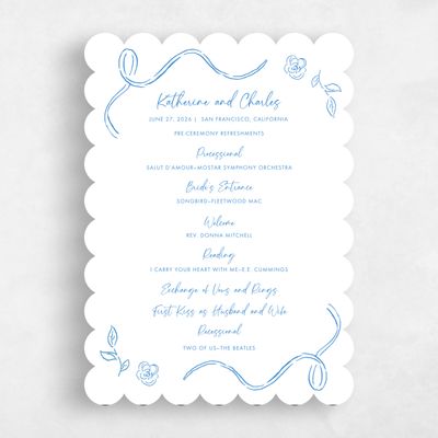 Blue Scalloped Wedding Program - Hamilton