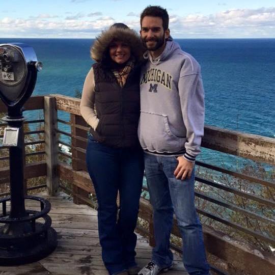 Atop Inspiration Point in Arcadia, Michigan during their trip to Northwest Lower Michigan
Fall 2015