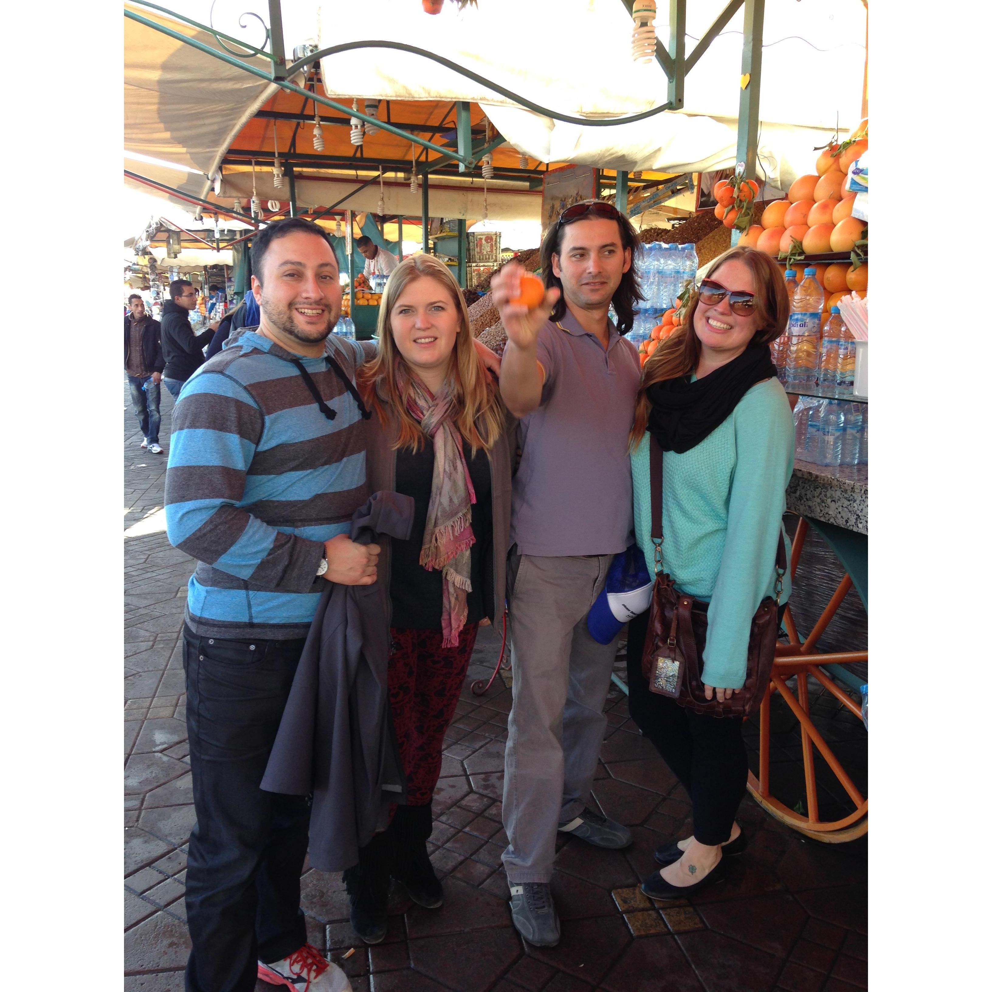 Moroccan orange juice (the best!) with Enrique and Sarah