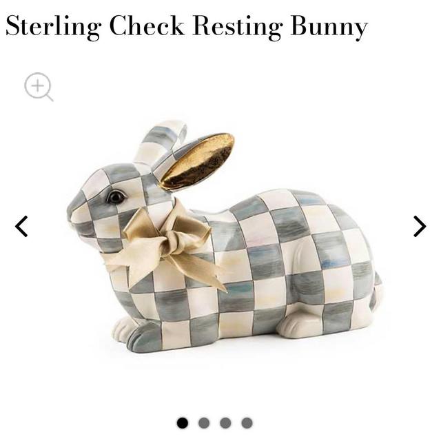 Mackenzie Childs Sterling Check Resting Bunny