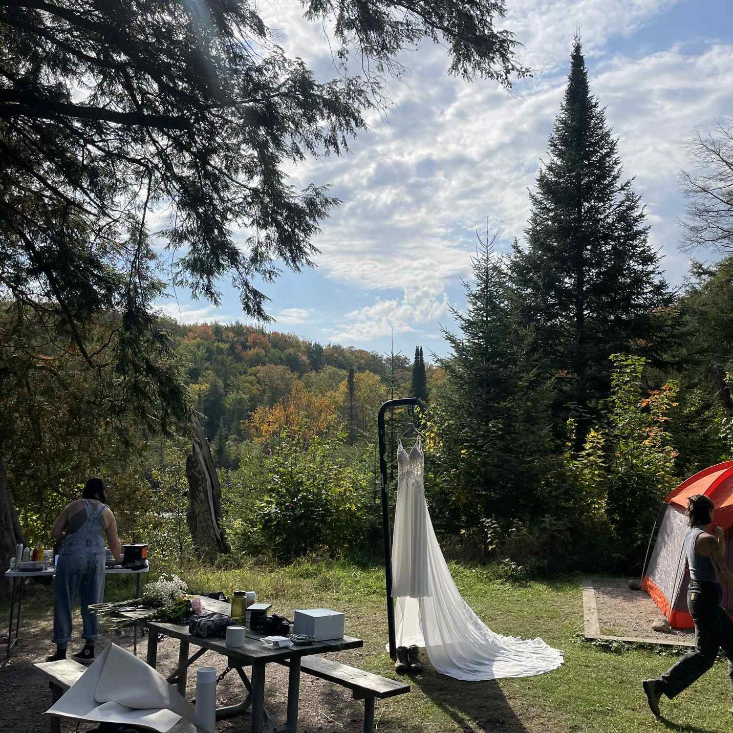 Our campsite at Little Beaver Lake we used to get ready before our ceremony