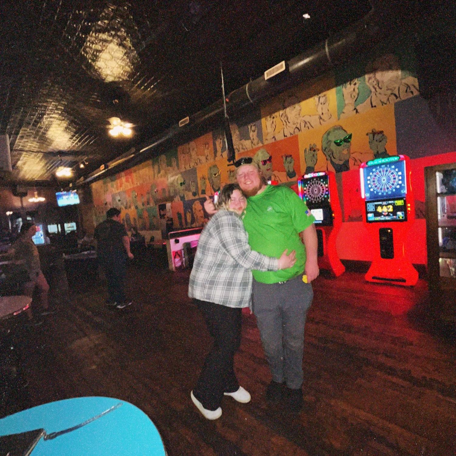 Silly little picture playing darts at Fat Jacks 🎯