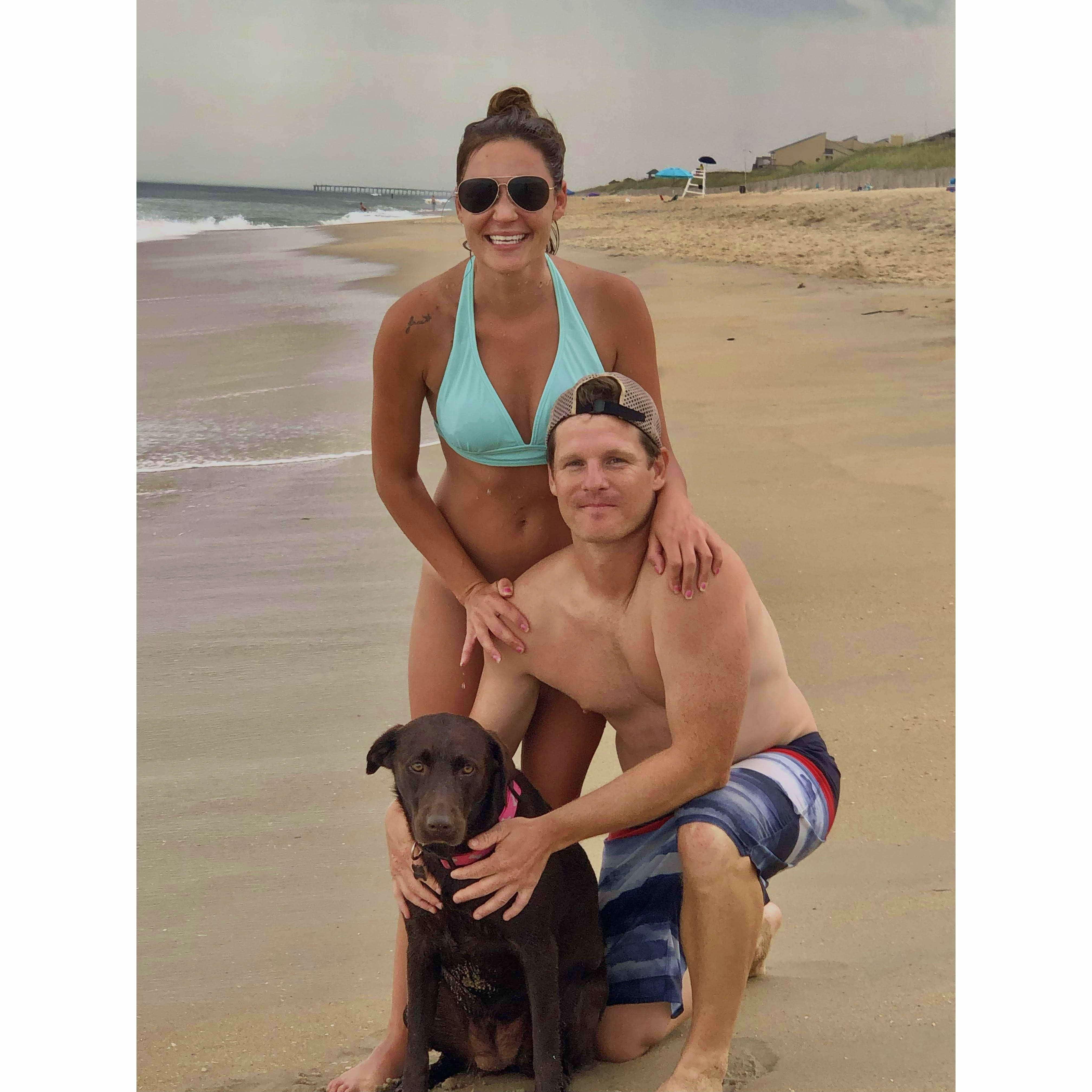 Family beach picture in the Outer Banks, NC.