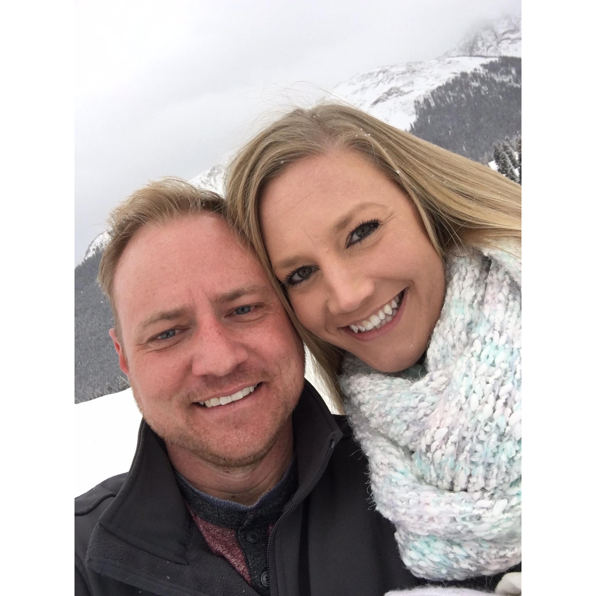 My first time seeing snow.