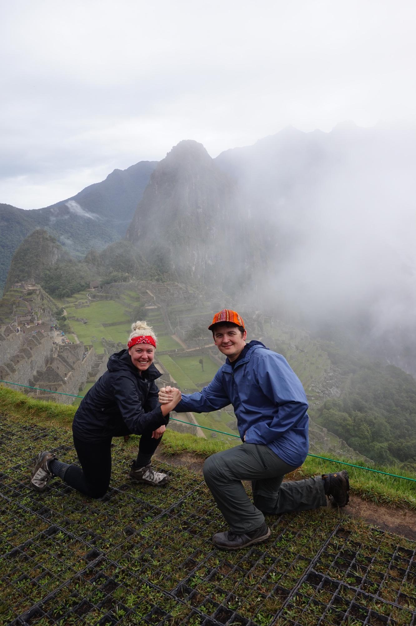 Sore, tired, but still smiling after a 4-day hike in Peru to reach Machu Picchu