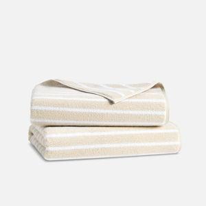 Super-Plush Turkish Cotton Bath Sheets - Striped Stone