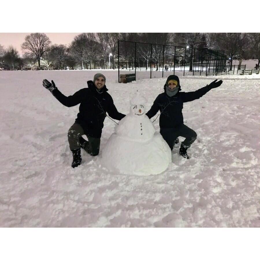 We helped Kacey make his first snowman! 2020