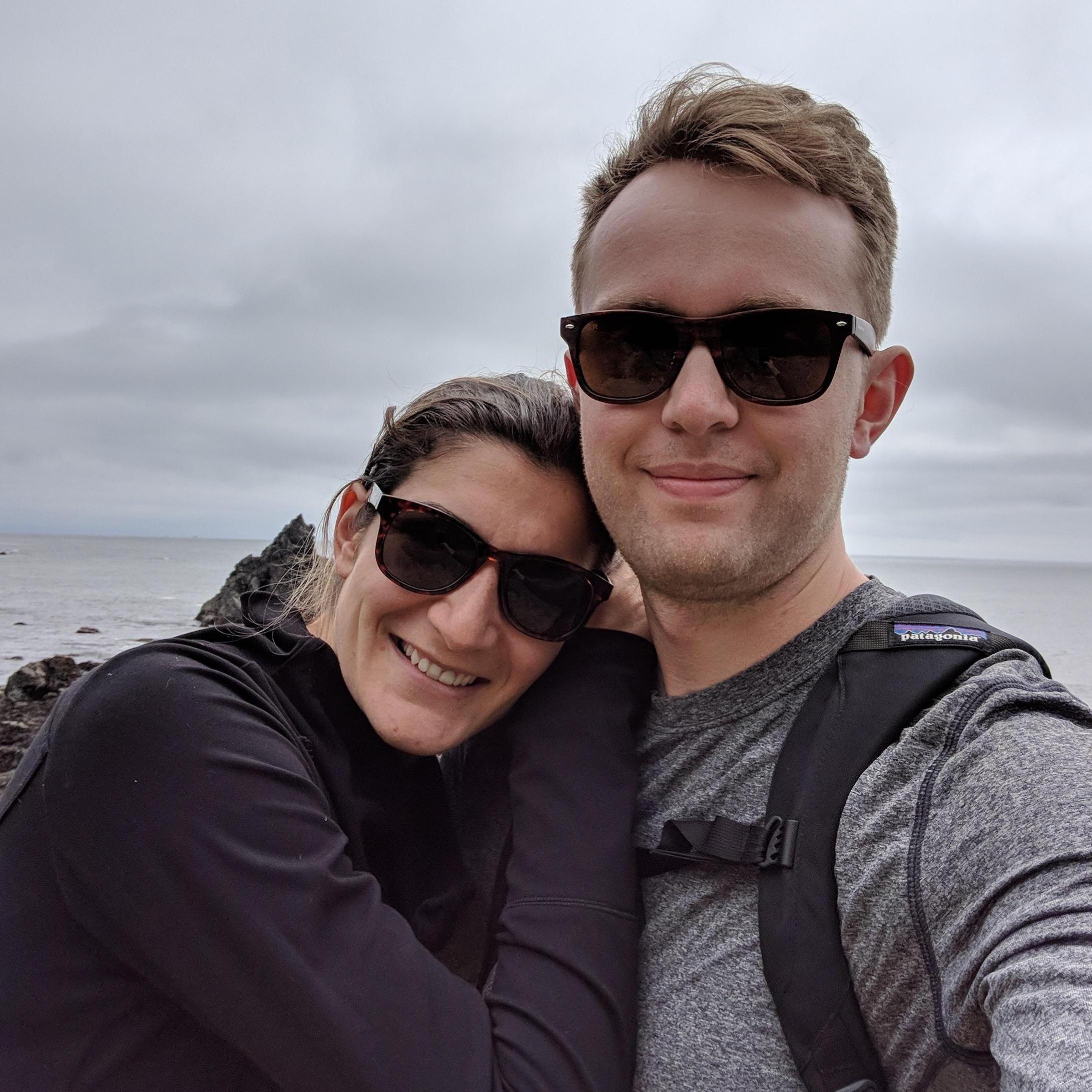 Hiking through the redwoods to the beach in Northern California
