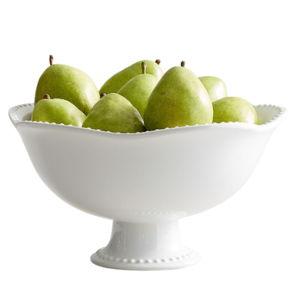 Emma Beaded Stoneware Footed Serving Bowl | Pottery Barn