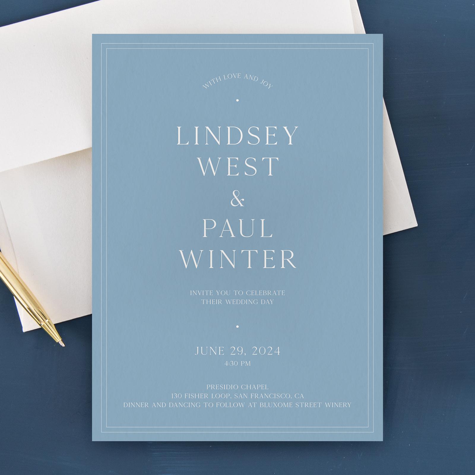 Minimal Calligraphy Wedding Invitations