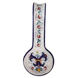 Spoon Rest In Blue Ricco By Deruta Of Italy | la Terrine