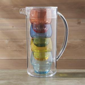 Pitcher with 4 Bubble Tumblers