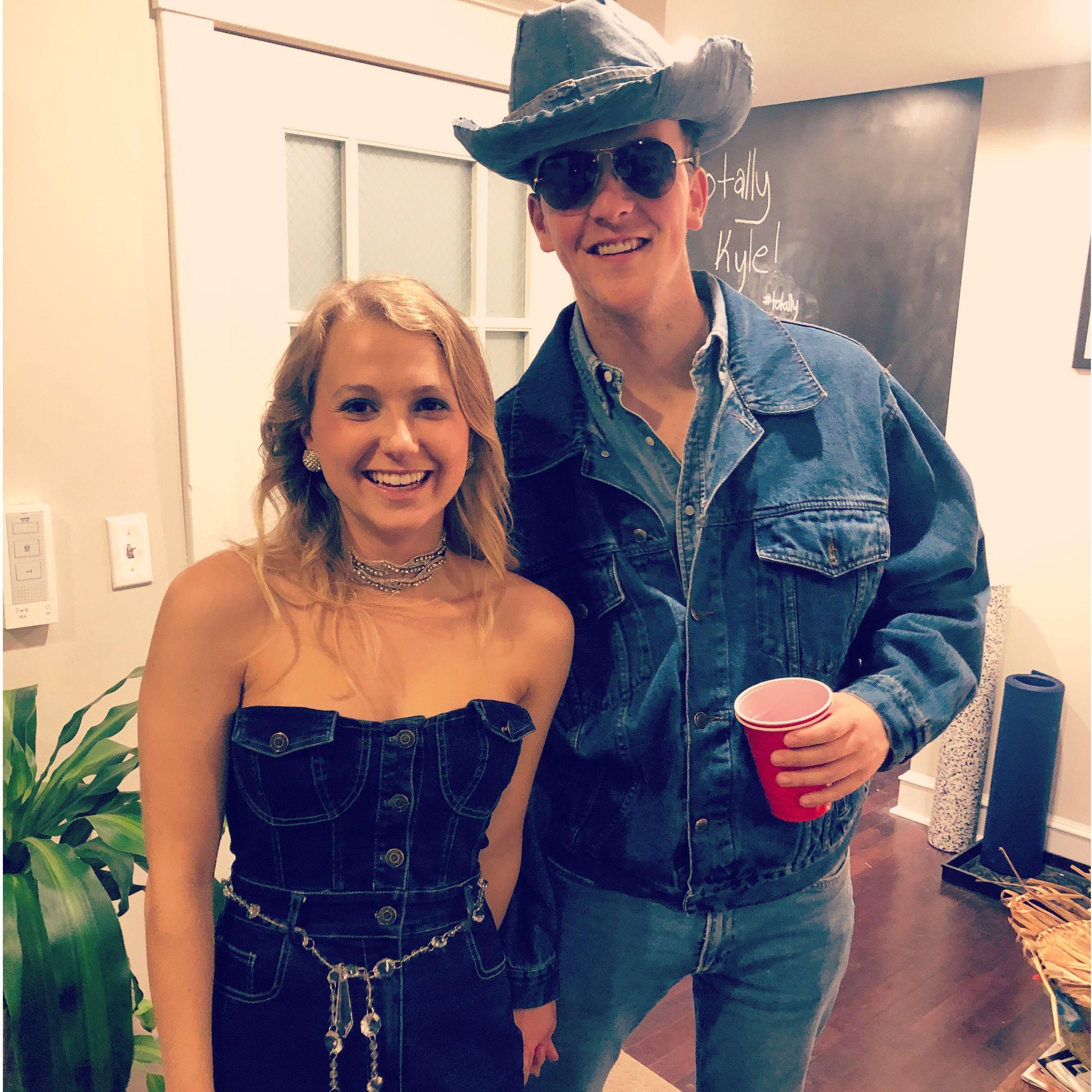 Halloween 2019... Charles and Molly unofficially won best costume of the evening with their take on Brittney Spears and Justin Timberlake's iconic denim look on 2001 red carpet.