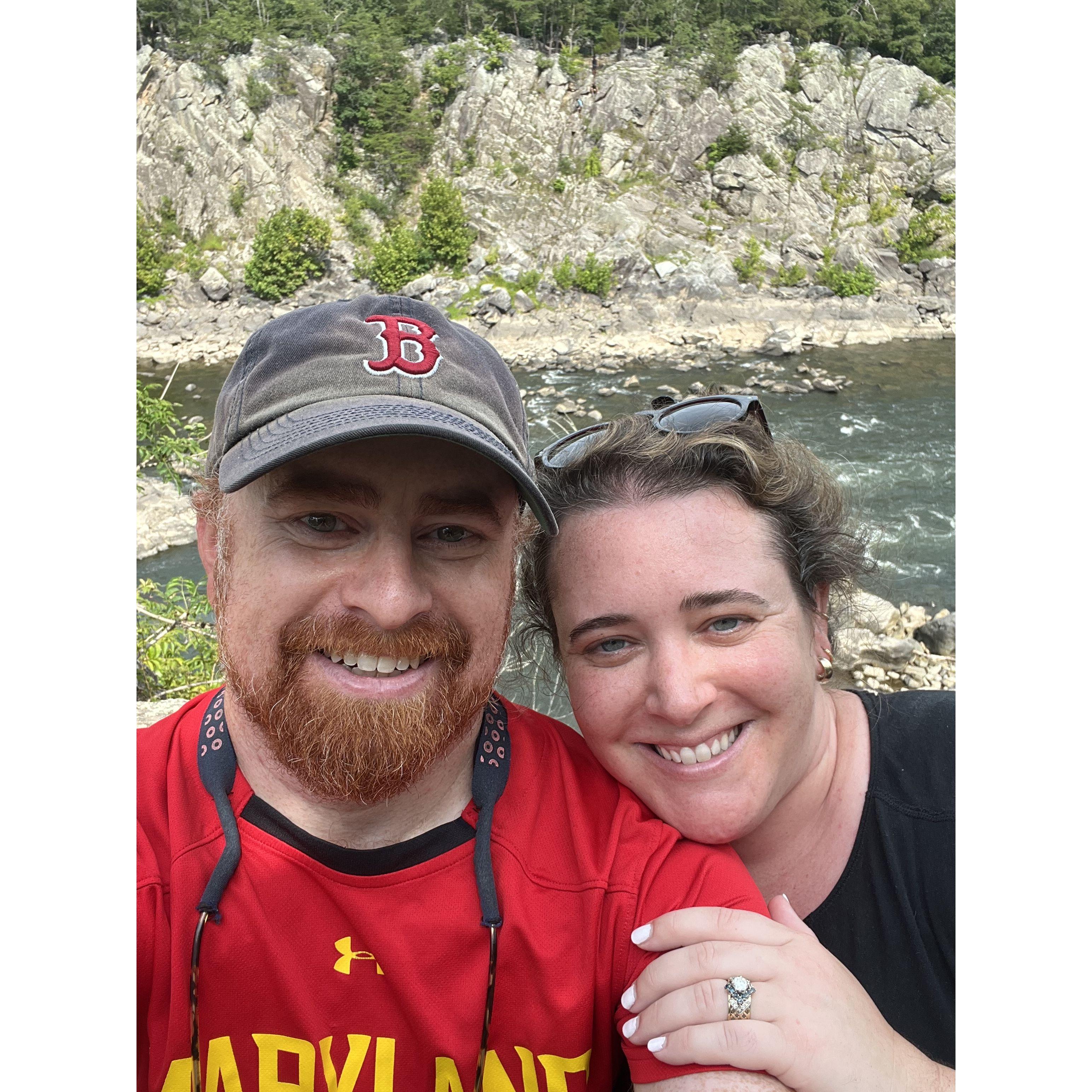 Our engagement in Great Falls Park, August 2023.