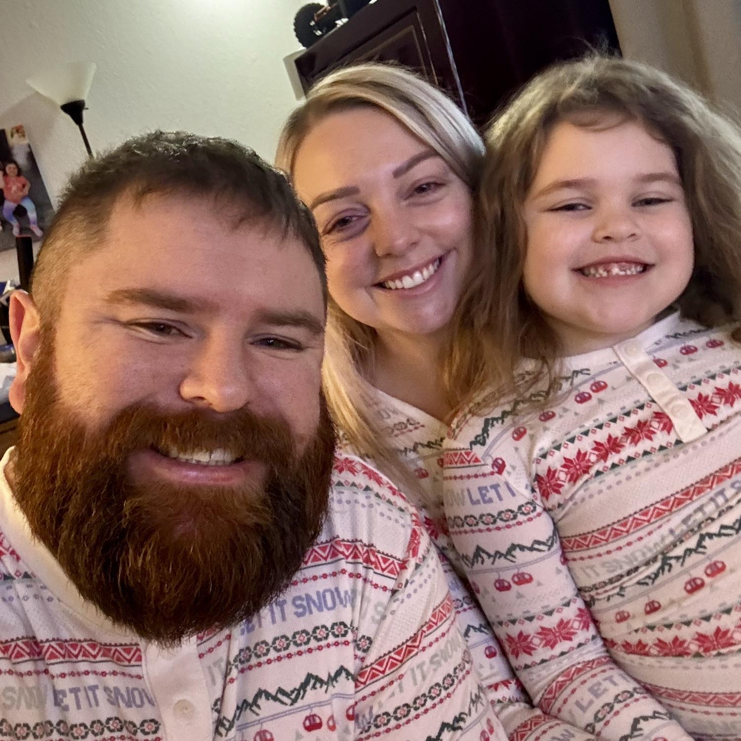 Christmas morning matching pajamas