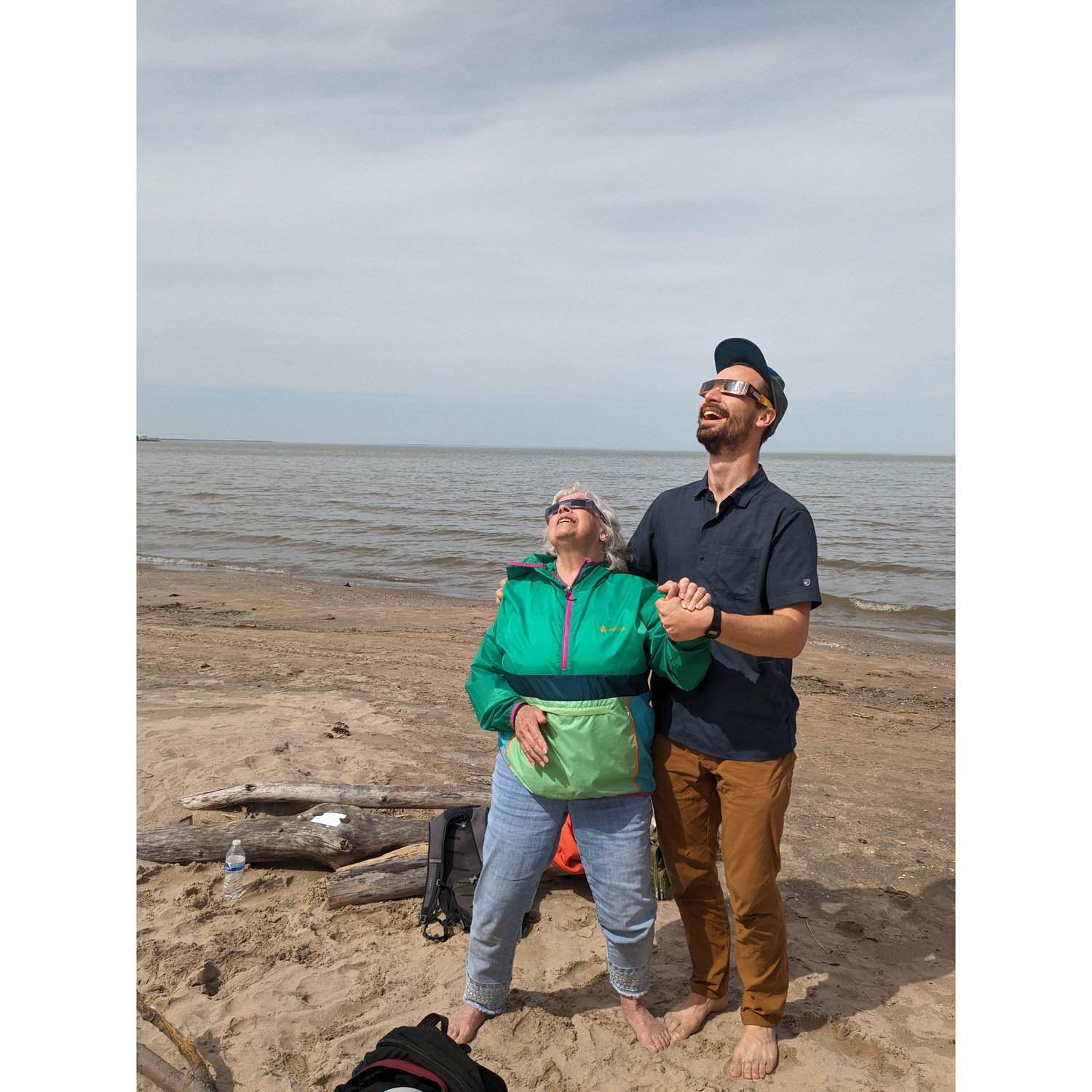 The 2024 Eclipse at Lake Erie, Ohio. We took grandma to see her first one ever.