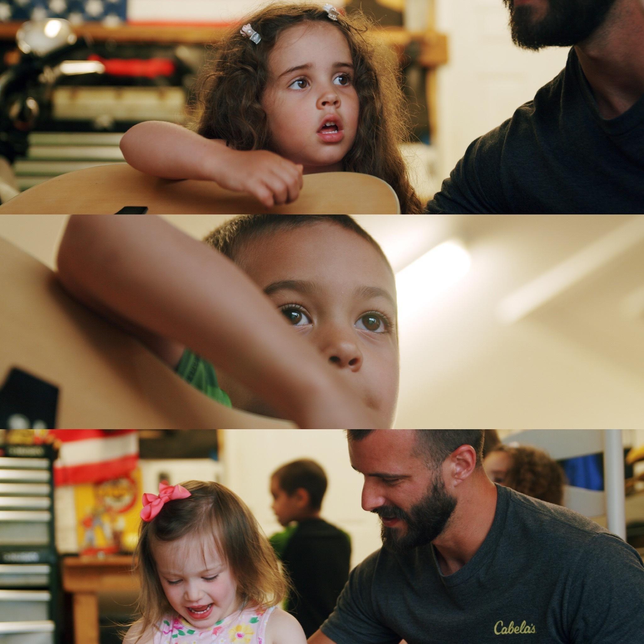 Guitar lessons in the garage!