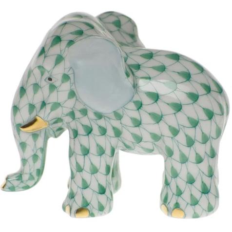 Herend Miniature Elephant, Green