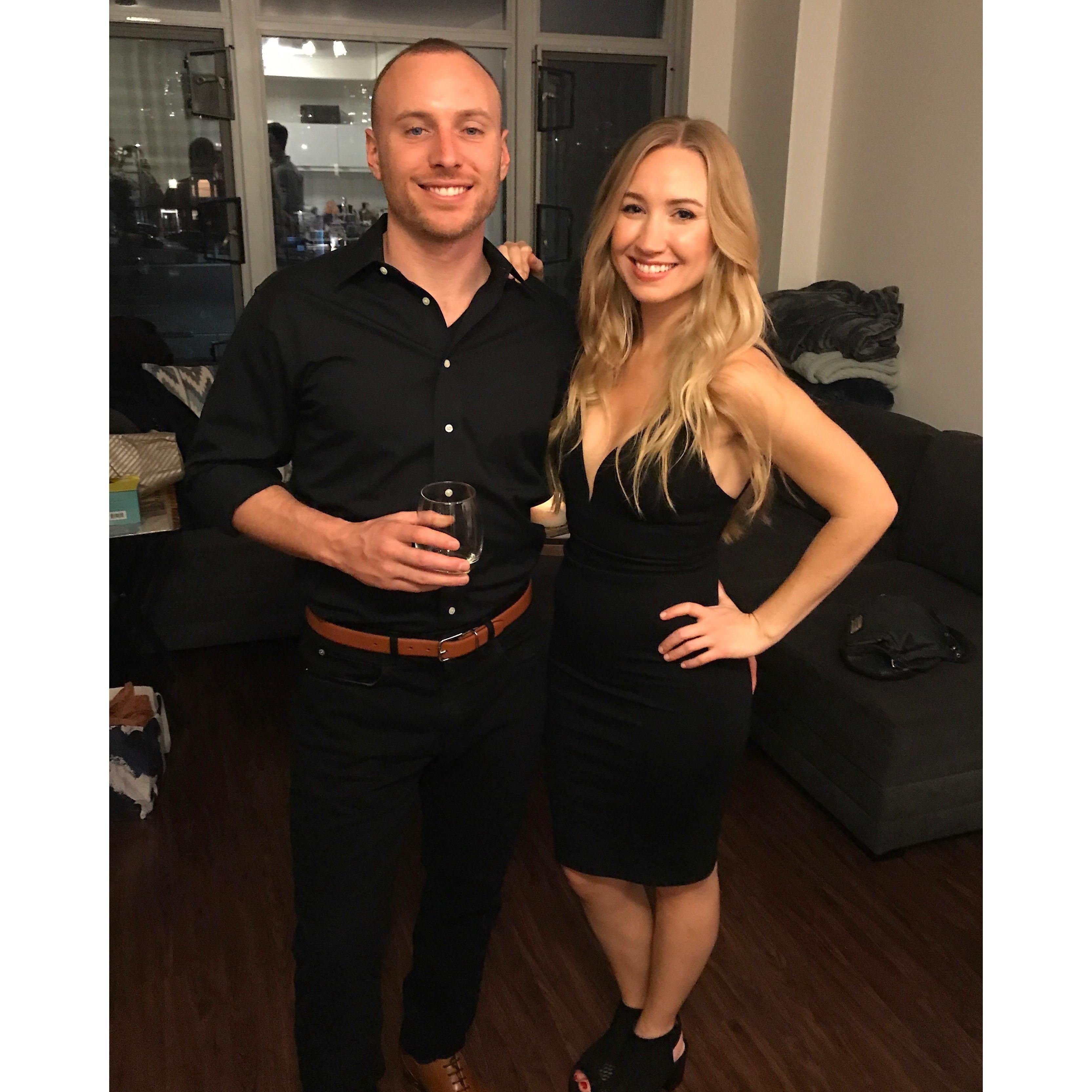 Celebrating the new year in our first apartment together - 2017