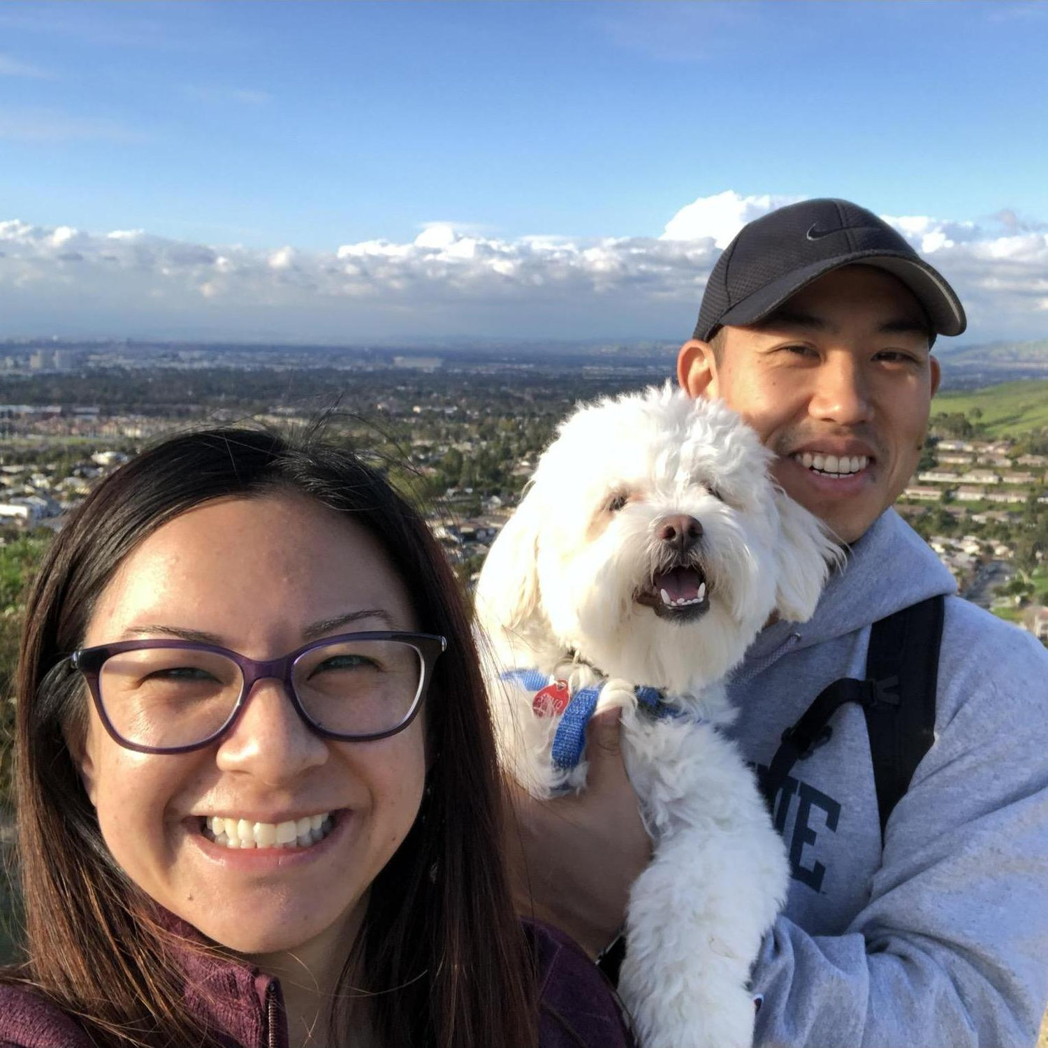 Irvine with our fur child, Sumo