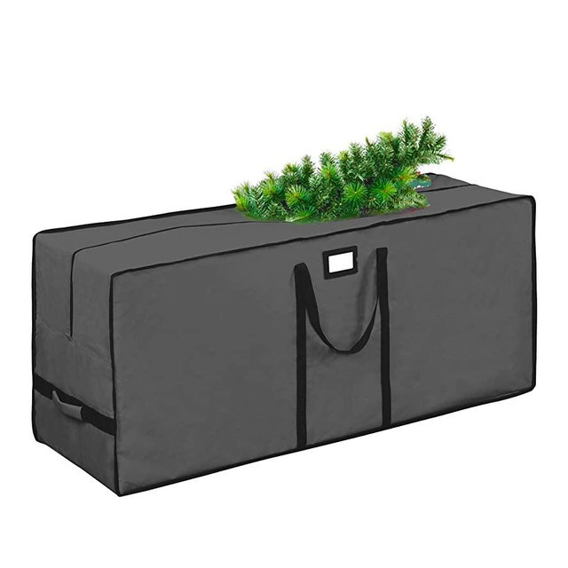 Christmas Tree Storage Bag, Waterproof Christmas Tree Storage, Fits Up to 9 ft Tall Artificial Disassembled Trees, Extra Large Heavy Duty Storage Container with Handles (Grey, 65"x15"x30")