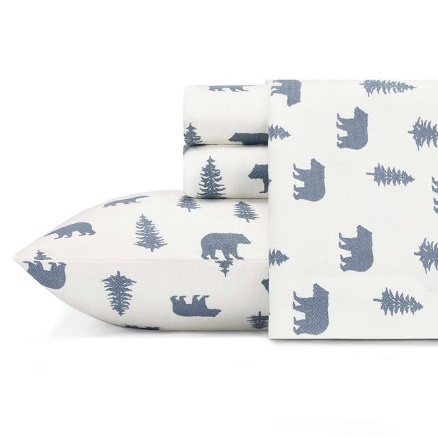 Queen Flannel Sheet Set Bear & Trees - Eddie Bauer