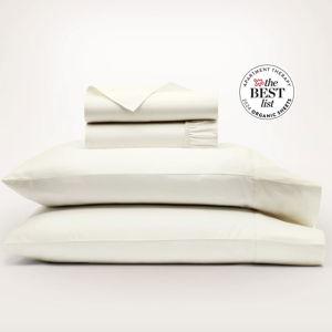 Percale Hemmed Sheet Set - Cream - Queen
