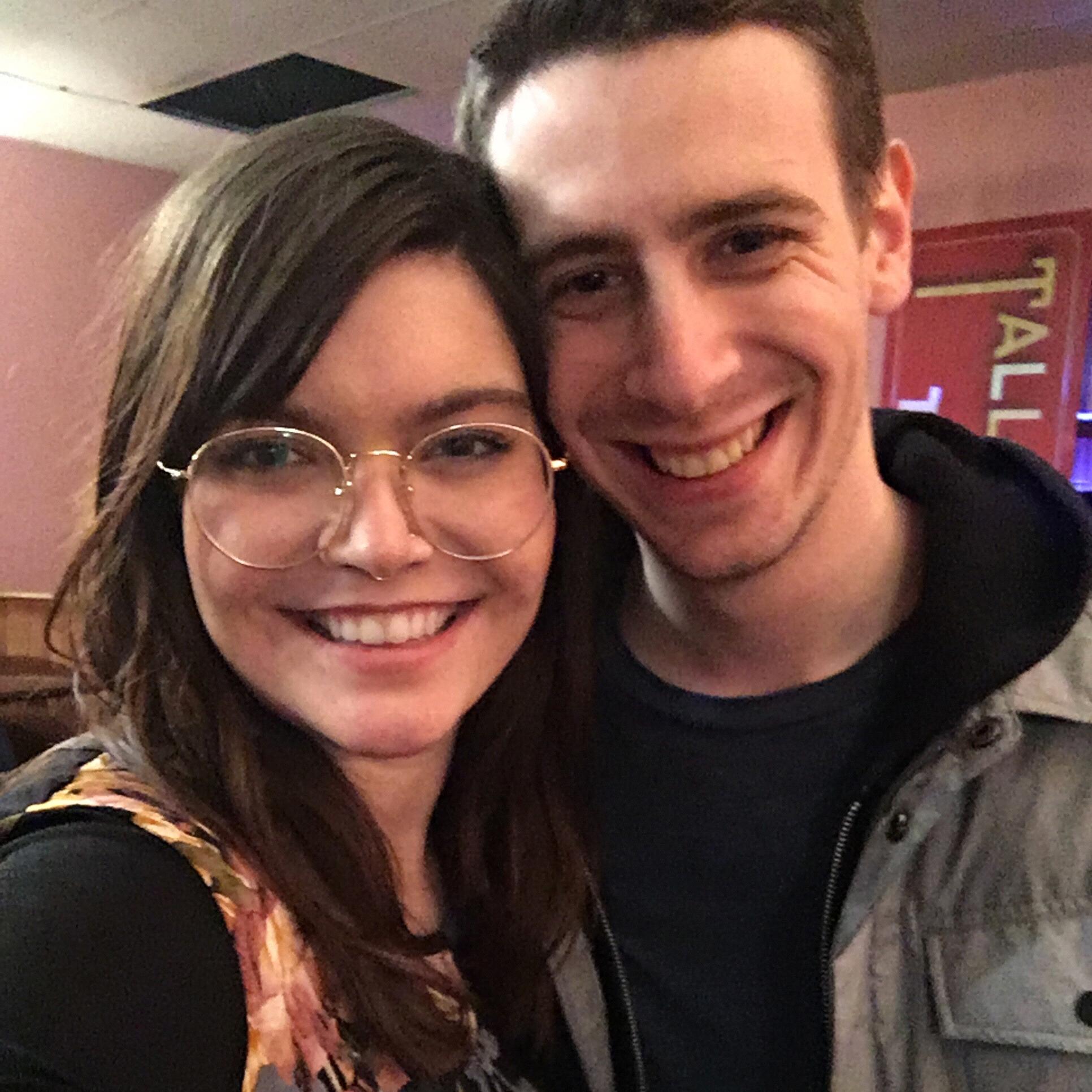 Two lovebirds at their engagement party 18 months in <3