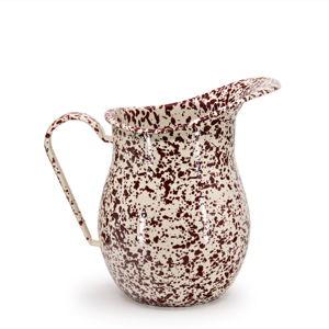 Crow Canyon Splatter Large Pitcher | Burgundy and Cream Splatter