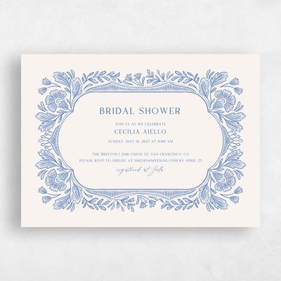 Blue Greenery Wedding Wedding Shower Invitation - Caleania Landscape