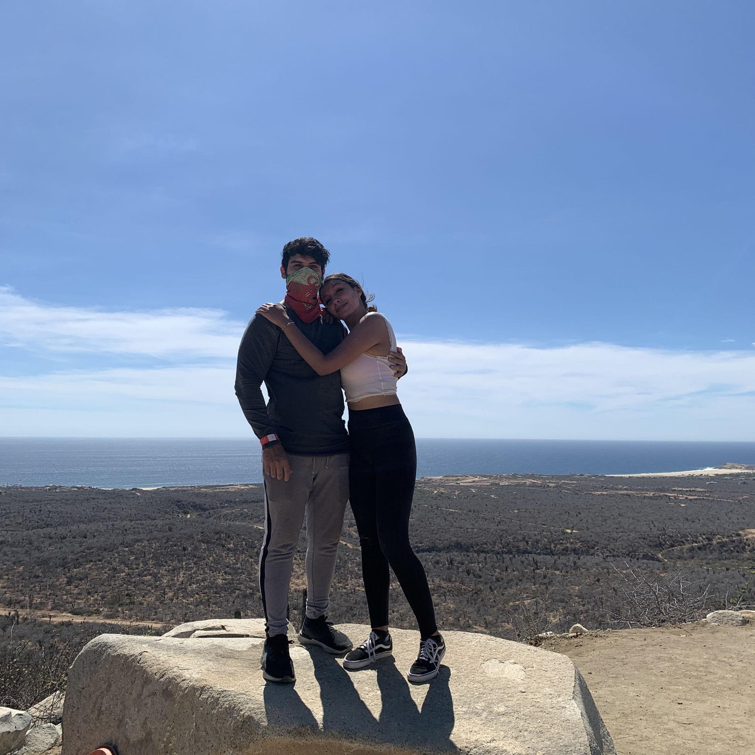 The first time we travelled internationally to Cabo and went ATV riding.