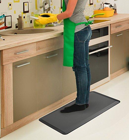 HemingWeigh 3/4" Non-Slip Anti-Fatigue Comfort Mat, Ergonomically Engineered, Non-Toxic, Highest Quality Material, Waterproof, 20 x 39 inches (Black) - (1 Pack)