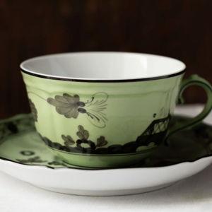 Set of 2 Oriente Italiano Antico Doccia Tea Cup - Bario + Pervinca