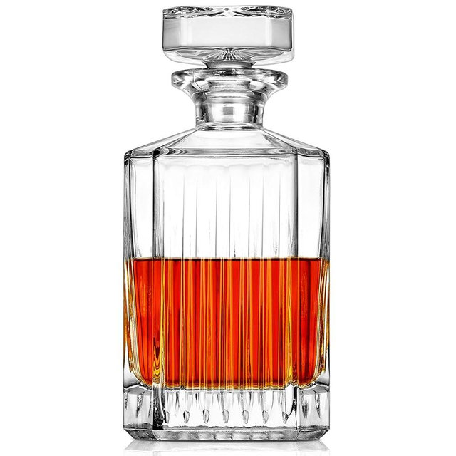 Royalrose Premium VertiLine Whiskey Decanter Set, A Timeless Gift for Men, Whiskey Glassware, 850ml, Anniversary Birthday Gifts for Him Husband Boyfriend (Whiskey Decanter)