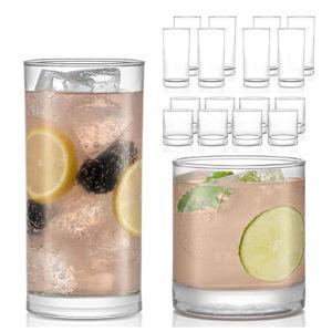 Libbey Province Tumbler and Rocks Glass Set, Elegant Drinkware Glasses Set, Dishwasher Safe Drinking Glasses Set of 16