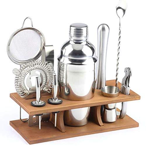 11 Piece Cocktail Shaker Set with Stand - Professional Bartender Kit Bar Tools Set-25oz Martini Shaker for Drink Mixing,Home Bar Tools Shaker Set (shaker set)