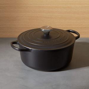 Le Creuset Signature 5.5-Qt. Thyme Enameled Cast Iron Round Dutch Oven + Reviews | Crate & Barrel